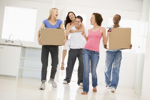 Student removal van supporting a move in Merton with boxes and furniture
