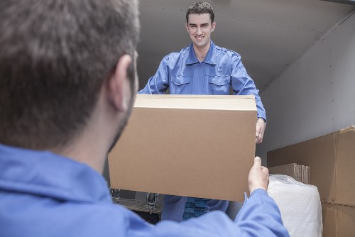 Man and van team preparing items safely before a move