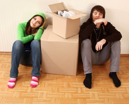 Loading furniture into a van for a removal and transport service