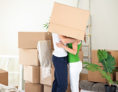 Local moving van helping with loading and transport in South West London