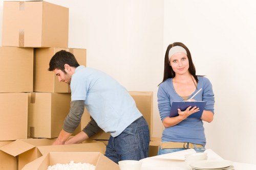 Packing and organising office contents before a business move in Merton